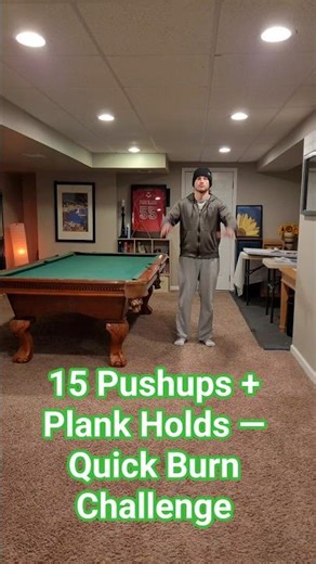 15 Pushups + Plank Holds — Quick Burn Challenge