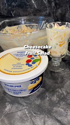 97K views · 1.5K reactions | Cheesecake Fruit Salad Ingredients: Strawberries Kiwis Bananas Pineapple Mandarins Cheescake No-Bake You can add other fruits and add toppings like marshmallows and coconut. #fruitsalad #desserts #postres #cheescake #easydessert #elpasotx #elpasofoodies | Huevonalife | Facebook