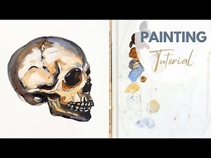 How to Paint a Realistic Skull-Easy Step by Step Acrylic Painting Tutorial