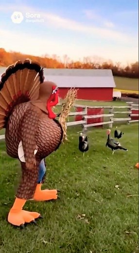 When Turkeys Realize You’re Not One of Them… RUN! 🦃😂