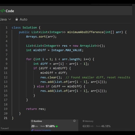 1200 Minimum Absolute Difference