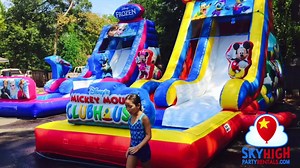 1K views · 13 reactions | Say YES to this Mickey Mouse water slide with Pool for a Mother's Day treat! 20% OFF + free delivery | Sky High Party Rentals | Facebook