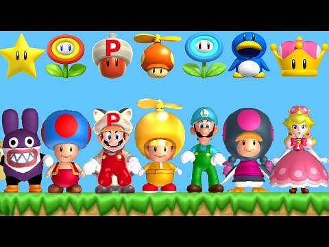 All Characters & Power-Ups in New Super Mario Bros U Deluxe