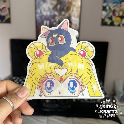 Anime 3D Motion Peeker Sticker | Waterproof Car Vinyl Decal | Usagi Tsukino - Etsy