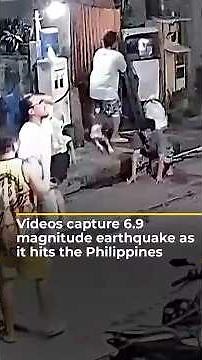Videos capture 6.9 magnitude earthquake as it hits the Philippines | AJ #shorts