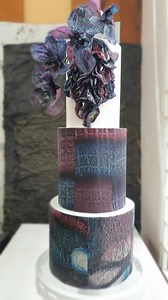 1.1K views | Crackled textures on wedding cake with modelling chocolate vanda orchids with crackled effects too #weddingcakes #cakedecorating #crackledeffect #texturesoncakes #cakejessbyjessicamv #cakeclass | Floral Cakes by Jessica MV | Facebook