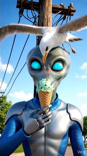The alien took one bite of the ice cream and then… #alien #icecream #funnyshorts #weird #curiosity
