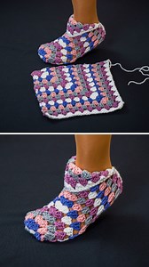 982K views · 10K reactions | Easy crochet granny square slippers from...