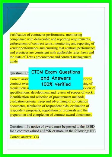 CTCM Exam Questions and Answers 100% Verified video