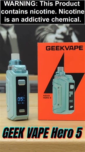 Create A Cig Midsouth on Instagram: "Is this the best pod mod of the year? 🤔 We’re breaking down the Geekvape Hero 5 Kit! If you loved the H45, the Hero 5 takes it to the next level. Geekvape packed a 2000mAh battery into this compact frame, meaning you get all-day power with up to 50W output. Plus, the new B-Series coils are designed to last 2x longer—saving you money on replacements. Key Specs: Power: 50 Watts Max Tank: 6.5ml (Refill less often!) Durability: IP68 Rated (It’s clumsy-proof) Saf