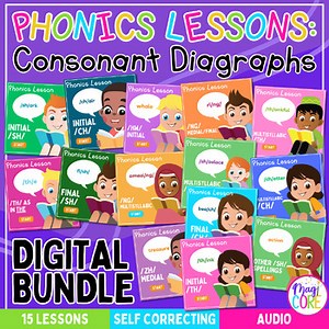 Phonics Consonant Diagraphs Digital Mini Lessons Science of Reading SOR Aligned