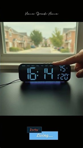 Vortex GH8051 Large LED Digital Alarm Clock with RGB Color-Changing Breathing Base Lights #ledclock