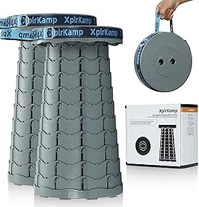 Upgraded Thickened Collapsible Stool, Portable Folding Stool Chair Lightweight But Sturdy Foldable Camping Stool, Retractable Telescopic Seat for Picnics Fishing Hiking BBQ (2, Grey)