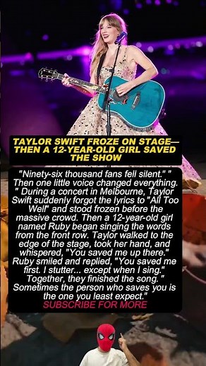 TAYLOR SWIFT FROZE ON STAGE—THEN A 12-YEAR-OLD GIRL SAVED THE SHOW