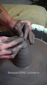 Throwing a spout for a teapot is a delicate process, but one of the most important steps. #pottery
