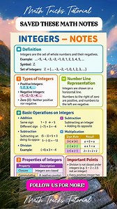 6.1K views · 39 reactions | USEFUL INTEGERS Math Notes | Math Tricks Tutorial | Facebook