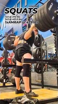 Some squats from today. A rep PR 🙌 475x3. 2/16/2026 👊🔥