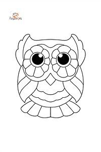 Easy stress relief coloring page - Owl ♥ Online and Print for Free!