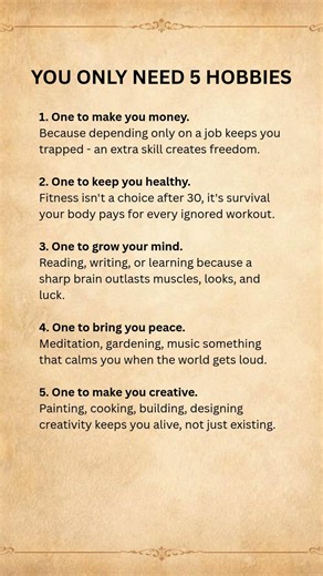 You Only Need 5 Hobbies to Fix Your Life #wiseadvise #lifeadvice #lifeplan