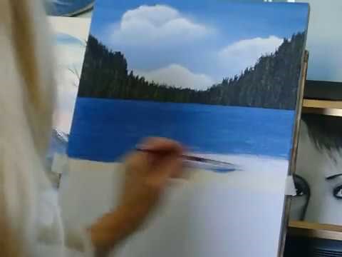 How to paint WATER, with acrylic paint lesson 4 easy technique for the beginner!