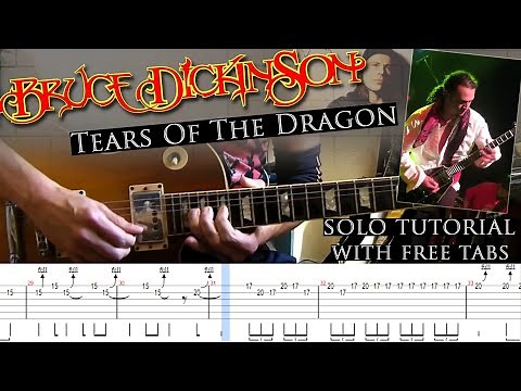 Bruce Dickinson - Tears Of The Dragon guitar solo lesson (with tablatures and backing tracks)