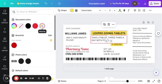 Editable Prescription Label Template | Pill Bottle Label | RX Label | Custom Prescription Label | Supplement Labels | Canva Editable - Etsy