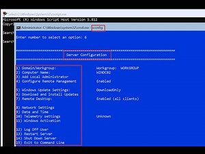Install Windows 2019 Server Core on a Hyper-V, setup the initial configuration and enable RDP.