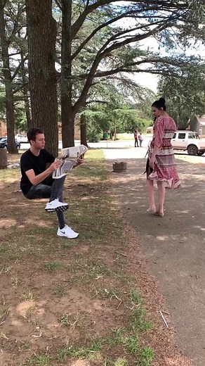 Invisible chair illusion 🤯