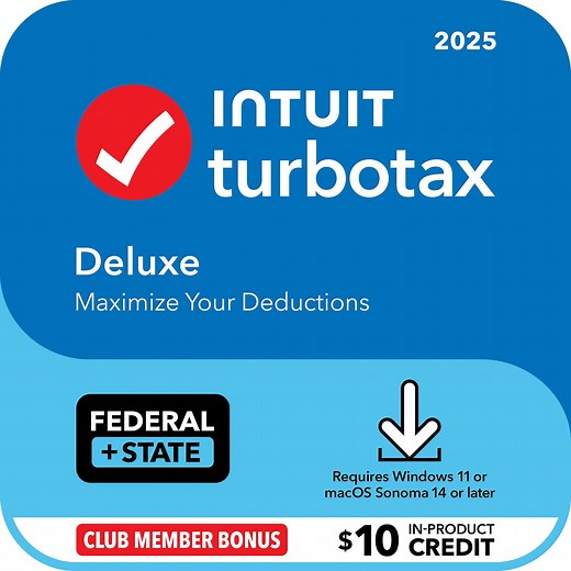 TurboTax Desktop Deluxe 2025 Email Delivery, Federal & State Returns   Federal E-file   $10 In-Product Credit - Samsclub.com