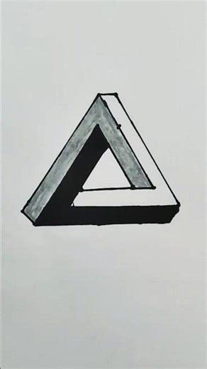3D Impossible Triangle Drawing | Mind Blowing Optical Illusion 😵 #art #viral #trending