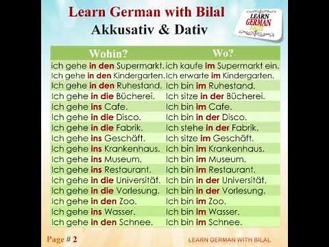 Akkusativ & Dativ :- Wohin ...? Wo ...? #Deutsch #Dativ #Akkusativ #German