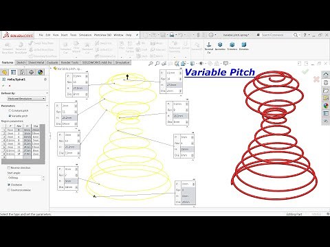 Helix Spiral, Variable Pitch spring in Solidworks