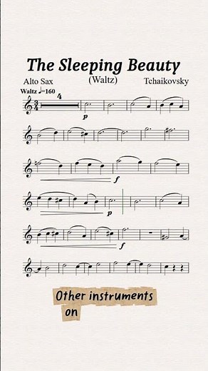 Alto Sax Playalong The Sleeping Beauty Sheet music & backing track