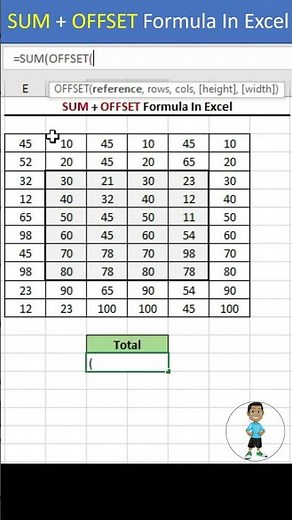 SUM + OFFSET Formula In Excel #excel #exceltips #shorts #exceltutorial #msexcel #microsoftexcel
