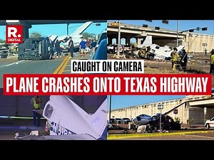 Video Captures Propeller Plane Crashing Onto Intersection In Texas, Splitting In Half & Injuring 4