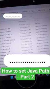 How to set java Path Part 2