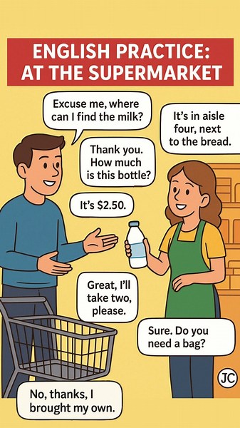 English Practice: At the Supermarket | Daily English Conversation #speakconfidentenglish #english