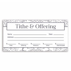 Tithe & Offering Envelopes, Bill Size, 100