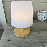 Wood Rechargeable Table Lamp Cordless, 9" Small 4000mAh Battery Table Lamps Cordless 3 Brightness Lamp, Small Cute Portable Bedside Aesthetic Lamps, Night Lights for Kids Bedroom Home Cozy Decor