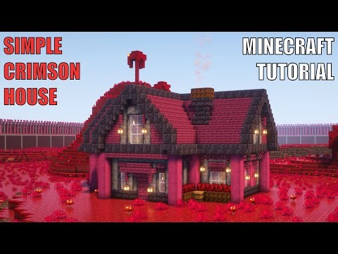 Minecraft: How to build Simple Crimson House - Tutorial