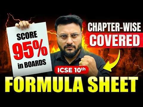🔥 ICSE Class 10 Maths All Formulas (Chapter Wise) | Complete Revision 2026 | ICSE Board