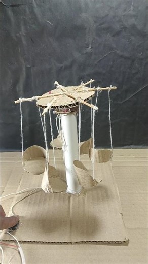 Carnival ride with dc motor and Cardbord | Science project #dcmotor #schoolproject #toys #tech