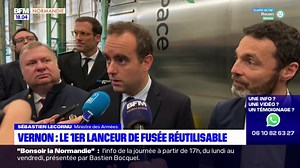 Vernon: le prototype du premier lanceur de fusée réutilisable dévoilé devant le ministre des Armées