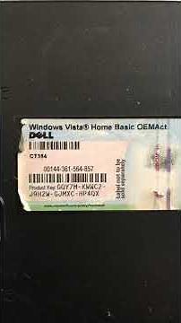 Windows Vista Home Basic OEM Dell Product Key