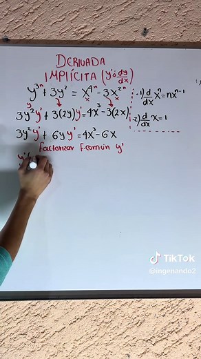 Derivada implícita#calculodiferencial #matematica #ingenieria #ingenando2 #sigueme cometa algún ejercicio de tu interés , gracias