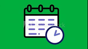 Project deadline calendar and timer with green screen and project deadline animation video with project calendar and timer in time watch stopwatch. Business management timeline for timer stopwatch.