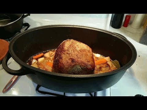 Beef Bottom Round Oven Pot Roast braised in the Berndes 8.75 qt. Oval Roaster