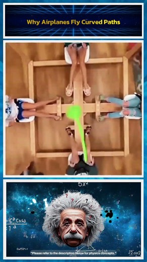 Why Airplanes Fly Curved Paths ✈️🌍 | Coriolis Effect #physicsexplained #stemlearning #scienceshorts