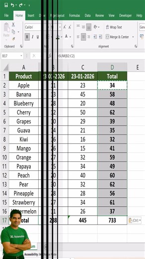 Why Experts Prefer AutoSum Over SUM Formula #excel #spreadsheetmagic #excelforbeginners #exceltips