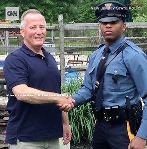 "My name is Michael Patterson, sir. Thank you for delivering me." This New Jersey state trooper unknowingly pulled over the retired cop who delivered him as a baby https://cnn.it/2Ly4ie6 | CNN